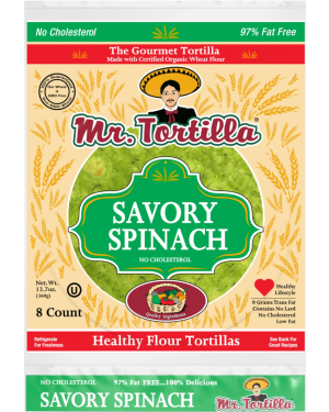 Mr. Tortilla Savory Spinach 8 Count
